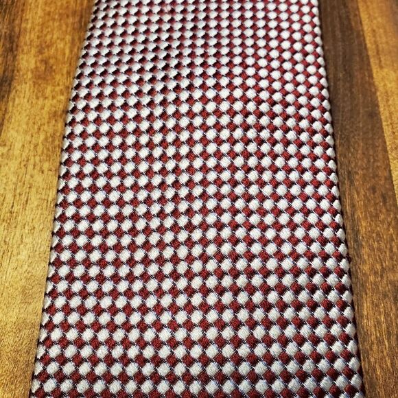 John W. Nordstrom diamond Check Men's Designer Neck Tie - Picture 3 of 6